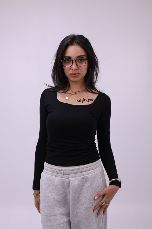 Open Square Long Sleeve Top – Premium Cotton
