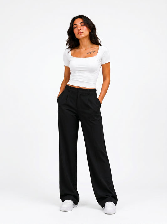 Open Square Neck Basic Top – Premium Cotton
