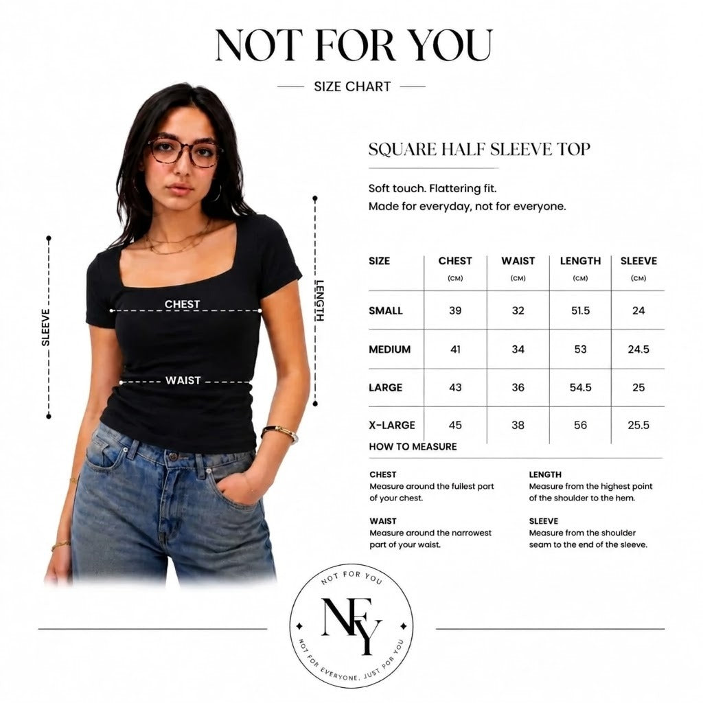 Open Square Neck Basic Top – Premium Cotton