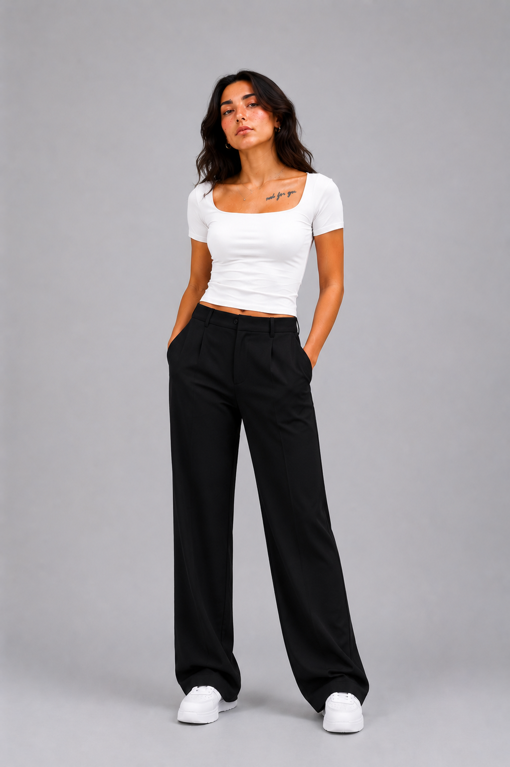 Open Square Neck Basic Top – Premium Cotton