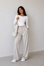 Open Round Long Sleeve Top – Premium Cotton