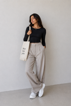 Open Round Long Sleeve Top – Premium Cotton