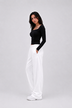 Open Square Long Sleeve Top – Premium Cotton