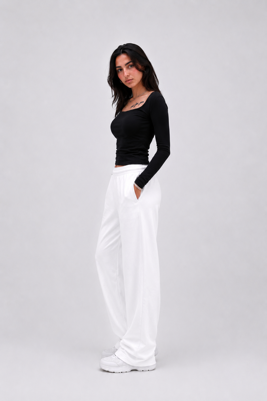 Open Square Long Sleeve Top – Premium Cotton