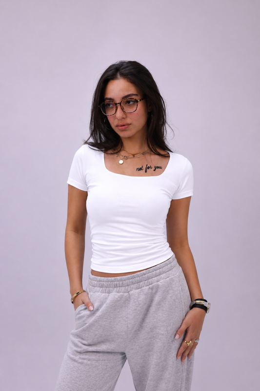 Open Square Neck Basic Top – Premium Cotton
